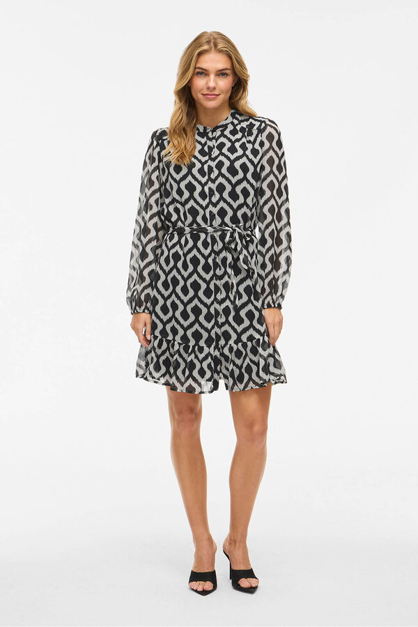 Vila Short chiffon dress Printed grey