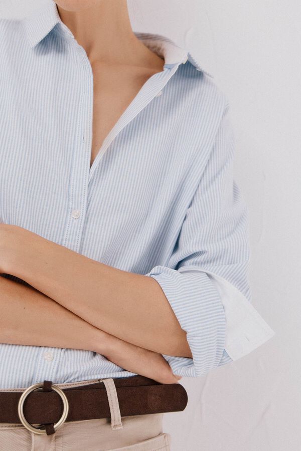 Cortefiel Camisa oxford Estampado azul