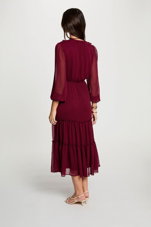 Morgan Fluid long dress Maroon