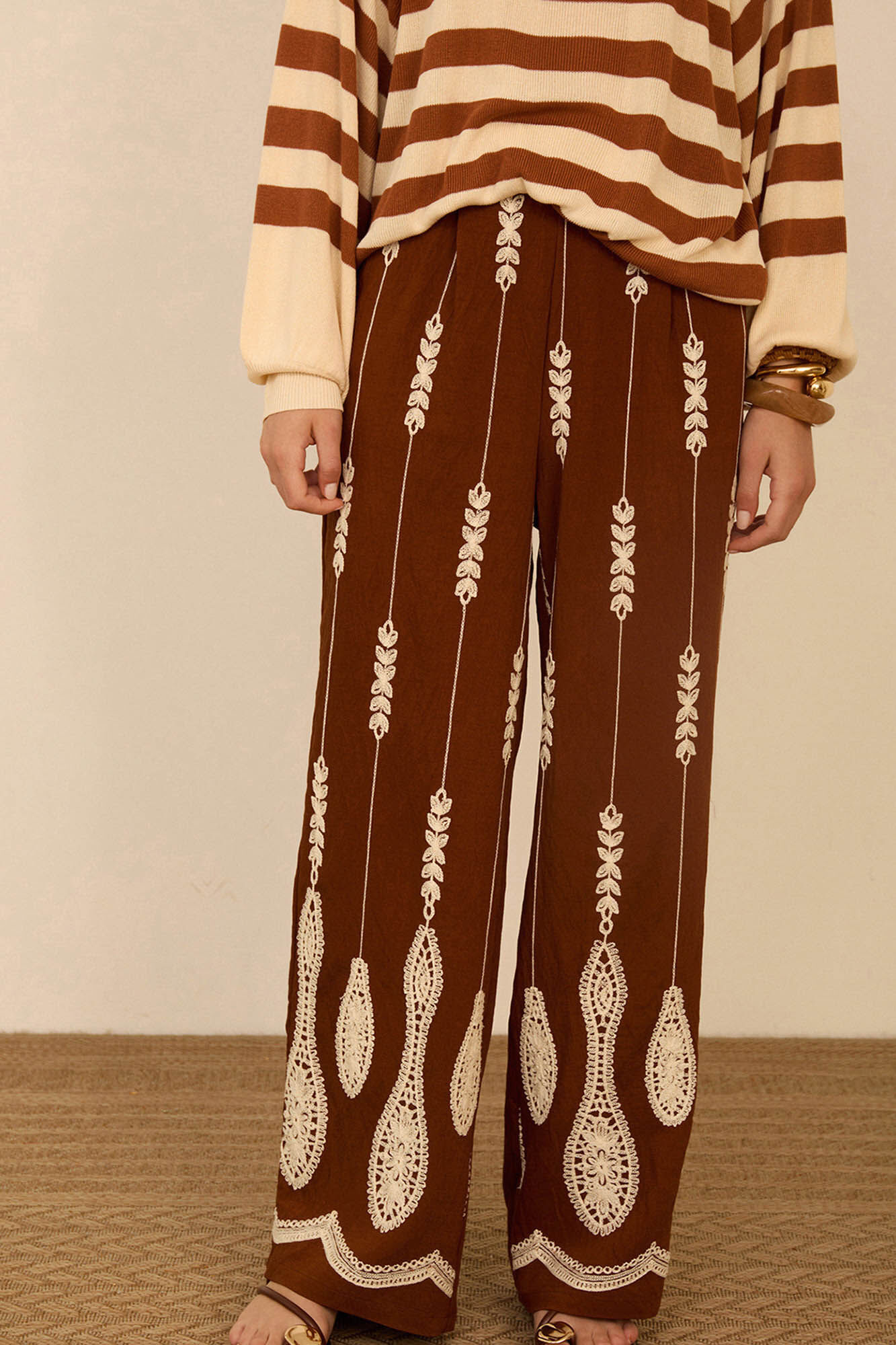 Meisie Embroidered long trousers