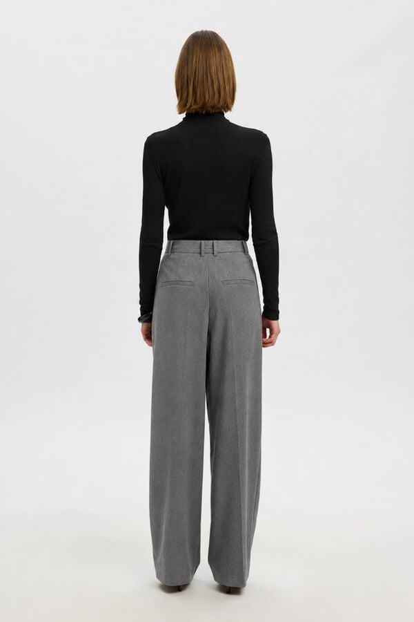 Selected Cal&ccedil;a de fato Wide Leg Cinzento