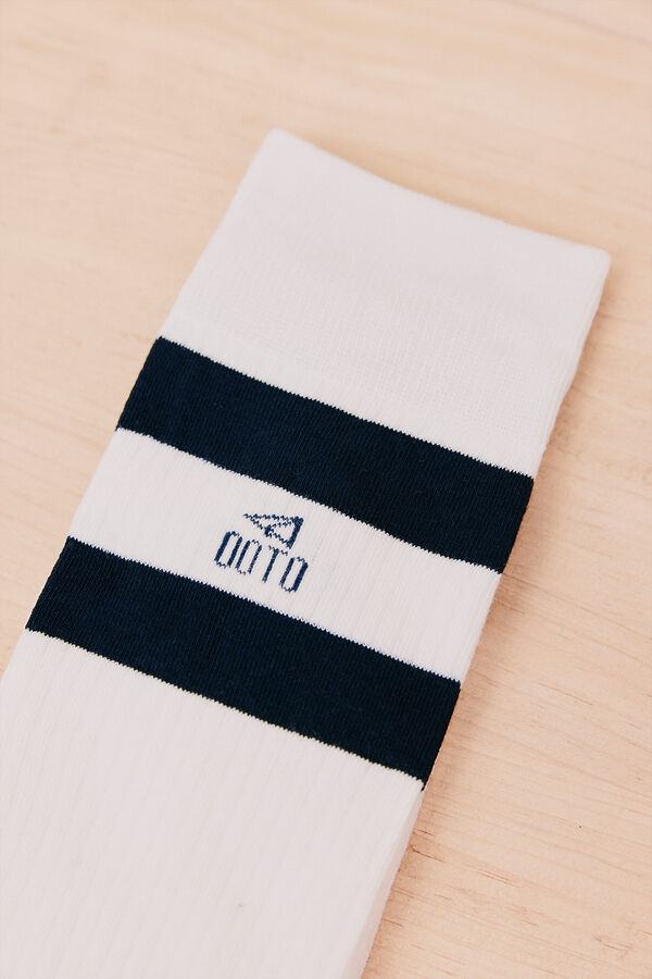 OOTO Meia canelada desportiva Branco