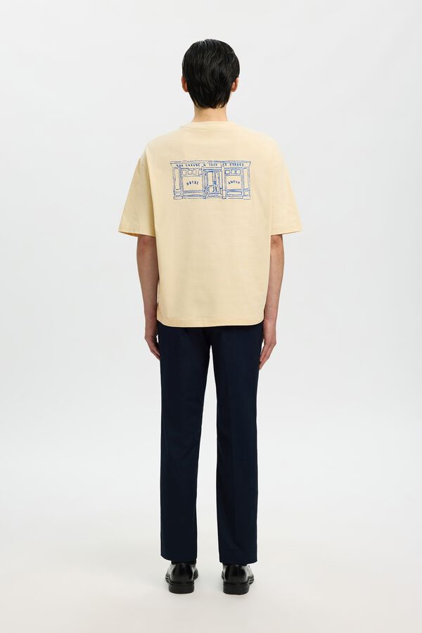 Selected T-shirt de manga curta Tostado