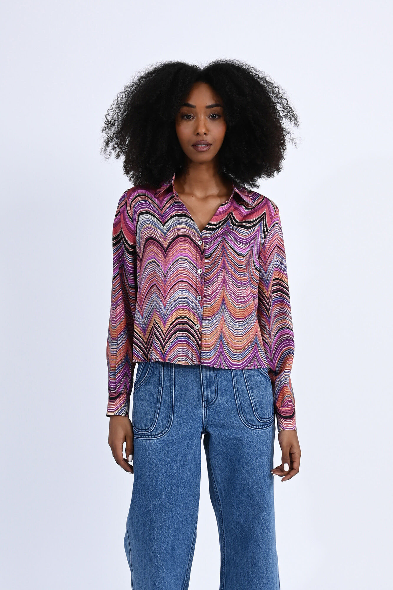 Camisa multicolor estampado chicas deals
