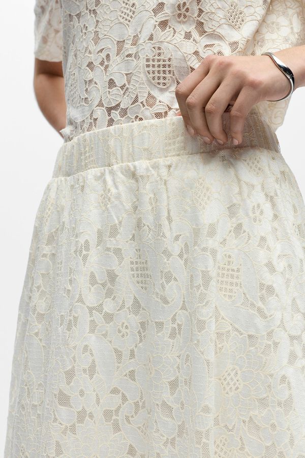 Object Saia comprida de renda Branco