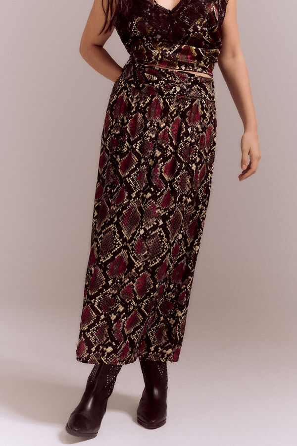 Cortefiel Long printed skirt Multicolour