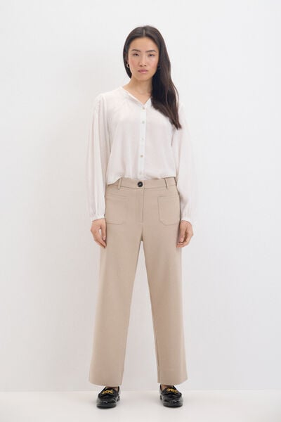 Cortefiel Straight cut trousers Beige