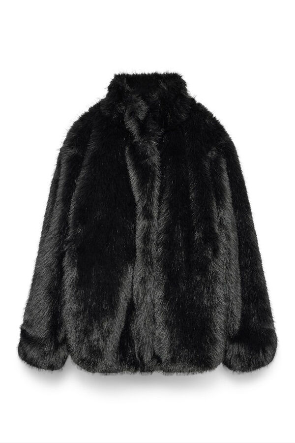 Vero Moda Curve Sobretudo de pele curto plus size Preto