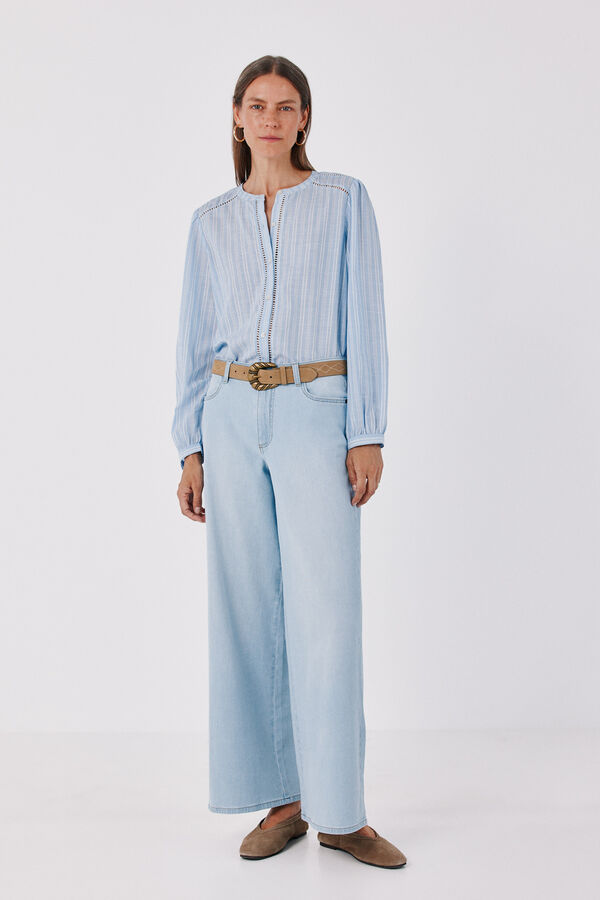 Cortefiel Long palazzo jeans Navy