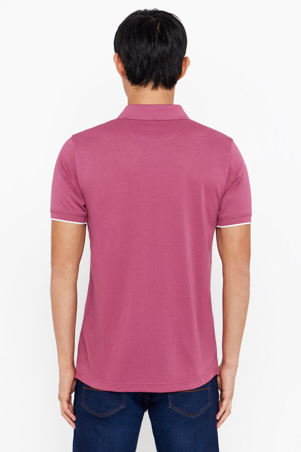 Cortefiel Coolmax® polo shirt with tipping Maroon