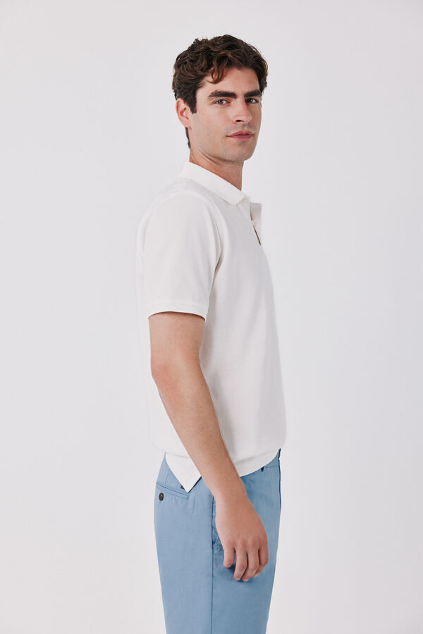 Cortefiel Polo b&aacute;sico piqu&eacute; Blanco