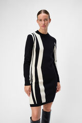 Object Vestido punto estampado Negro