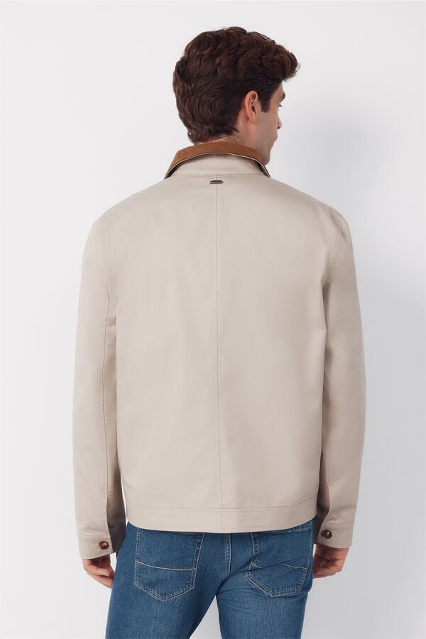Cortefiel Jacket with combined neck Beige
