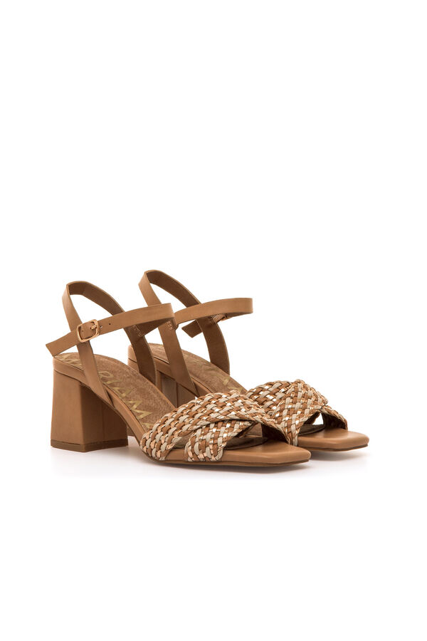 Maria Mare Woodit heeled sandal Beige
