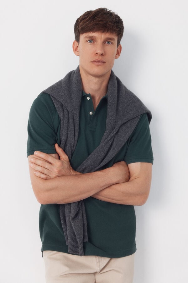 Cortefiel Basic piqué polo shirt Kaki