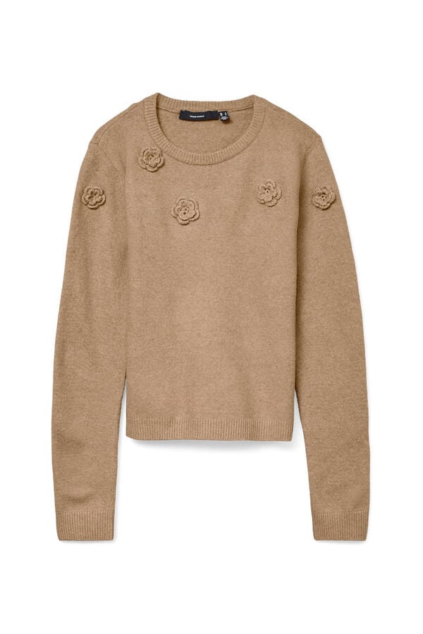 Vero Moda Jersey de punto cuello redondo Marrón