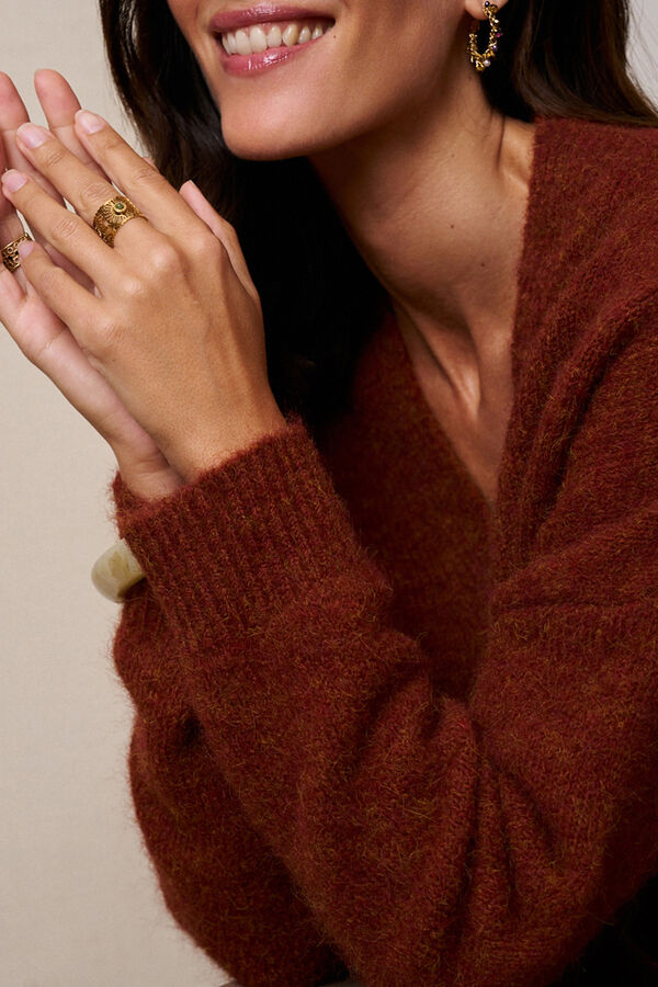 Polín Et Moi Cardigan com botões da Minnie Mouse Laranja