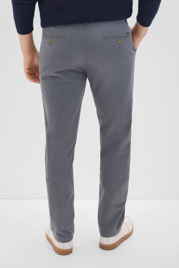 Cortefiel Calças chino regular fit Cinzento