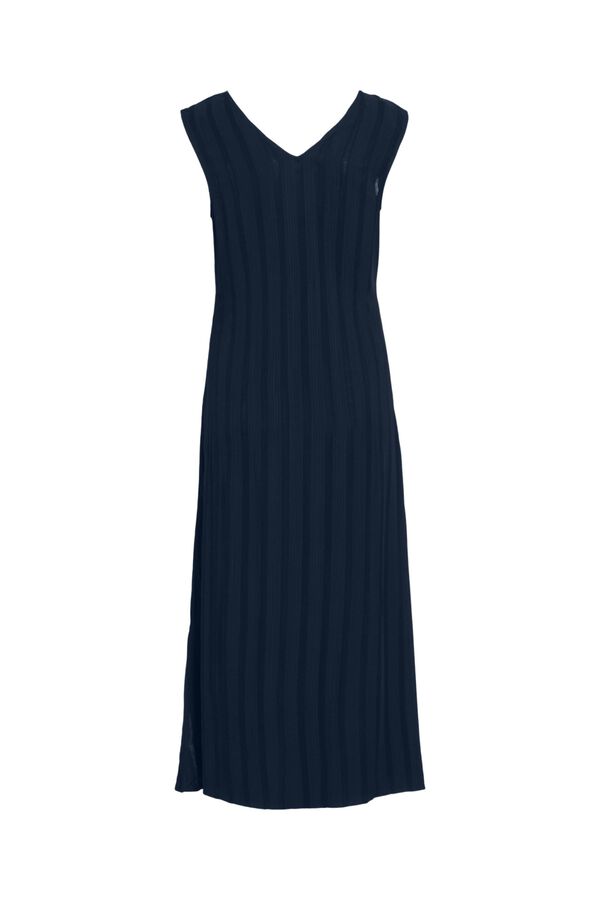 Vila Vestido midi de viscosa Azul marino