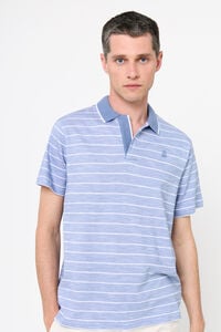 Cortefiel Striped Oxford polo shirt Blue