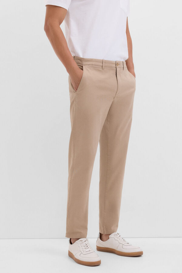 Cortefiel Slim fit chinos Beige