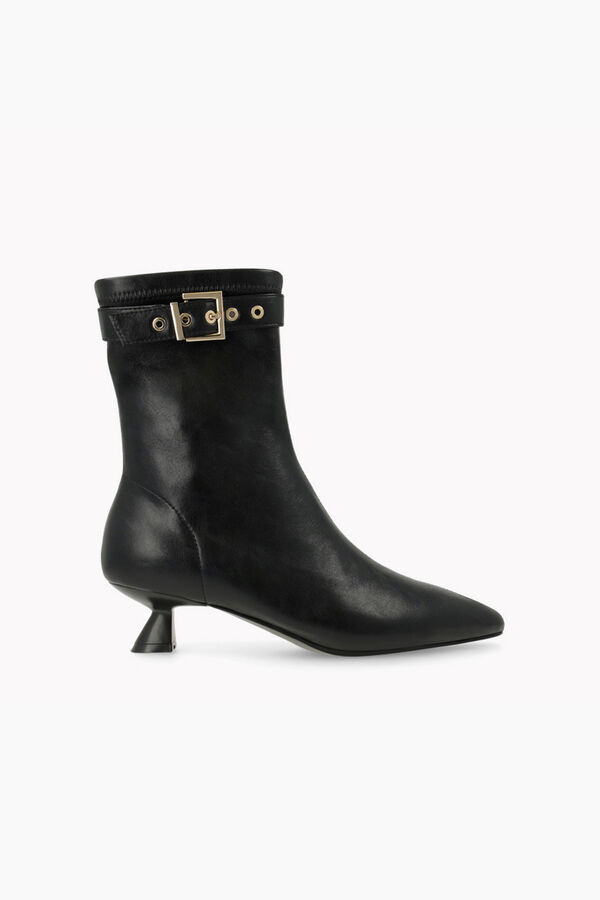 Lodi Botins com efeito de couro e detalhes Preto