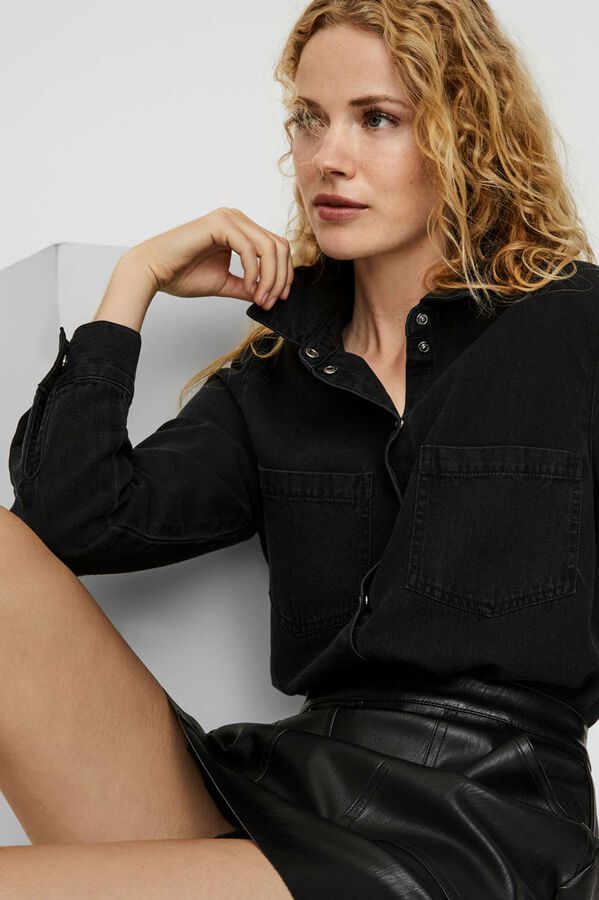 Vero Moda Denim long-sleeved shirt Black