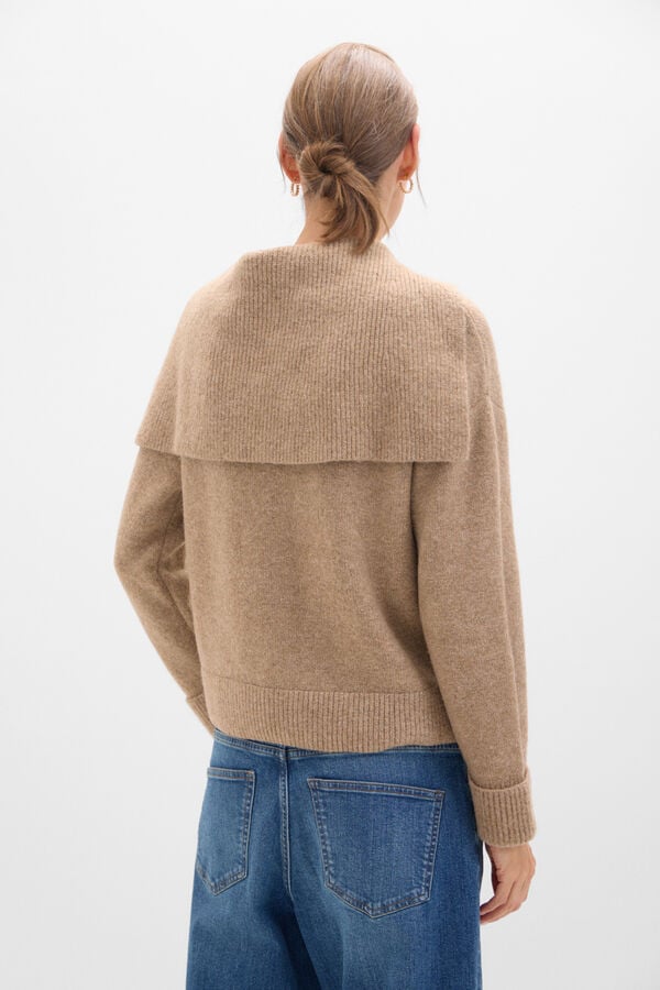 Cortefiel Chaqueta cuello cremallera Beige