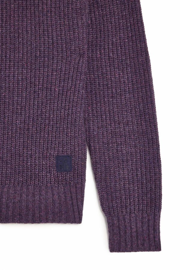 Cortefiel Round neck jumper  Purple