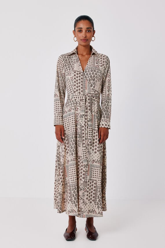 Vestido camisero estampado cruzado