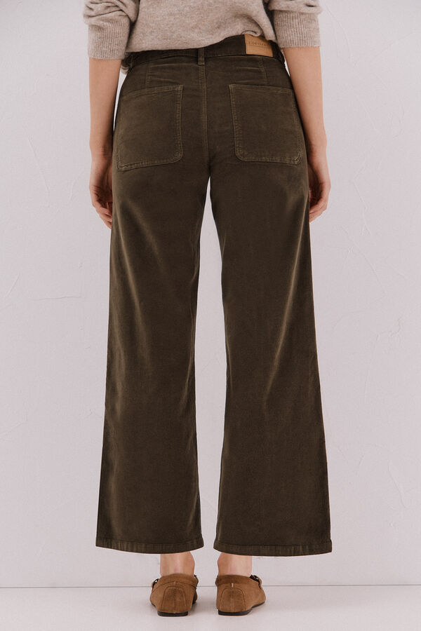 Cortefiel Pantalones Marine Velvet Kaki