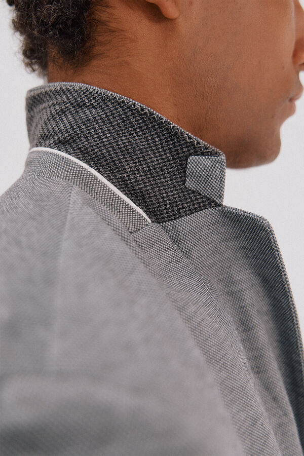 Cortefiel Jersey-knit blazer  Dark grey