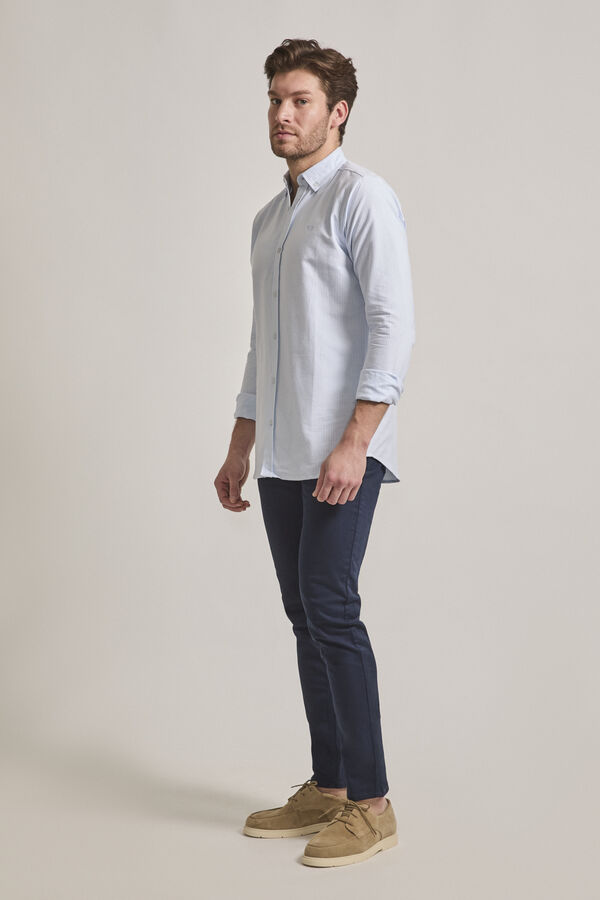 Street Monkey Camisa oxford riscas Azul