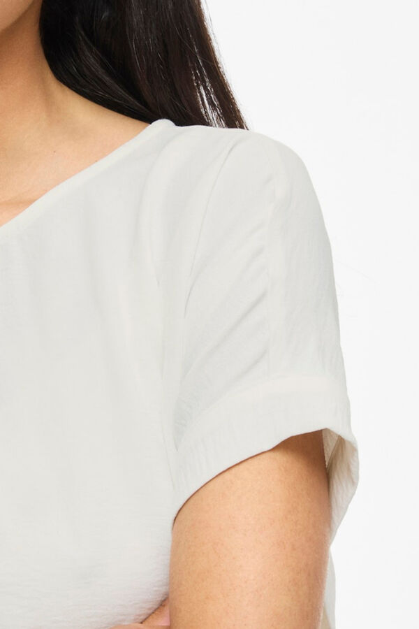Vila Top de manga curta com gola redonda Branco