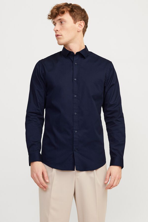 Jack & Jones Camisa slim fit em algod&atilde;o Azul