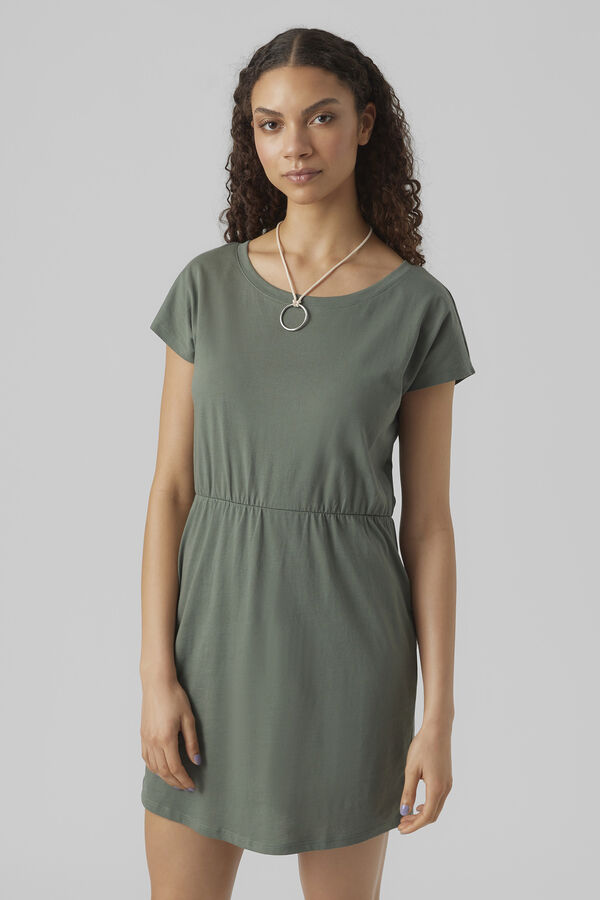 Vero Moda Vestido corto de algod&oacute;n Verde