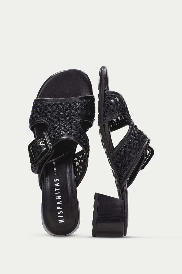 Hispanitas Sand&aacute;lia com adorno de fivela Preto