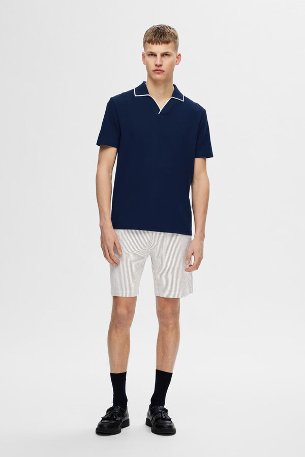 Cortefiel Short-sleeved polo shirt made with organic cotton.  Navy