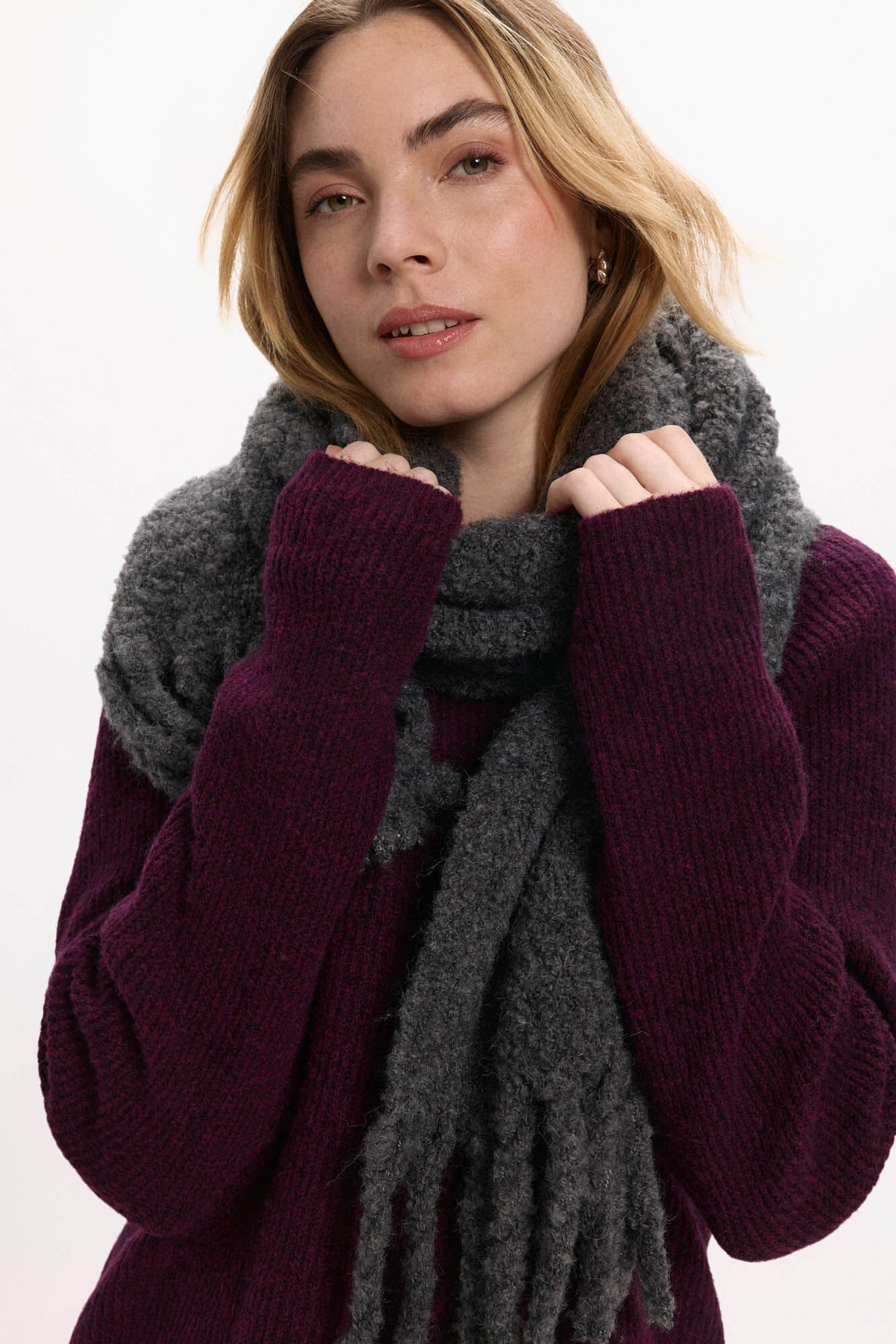 Vila Bufanda de lana con flecos