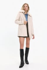 Vero Moda Sobretudo de pano com gola de pele Cinzento