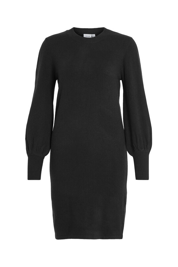 Vila Vestido de malha com viscose Preto