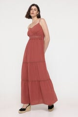 Vero Moda Vestido longo de renda Vermelho