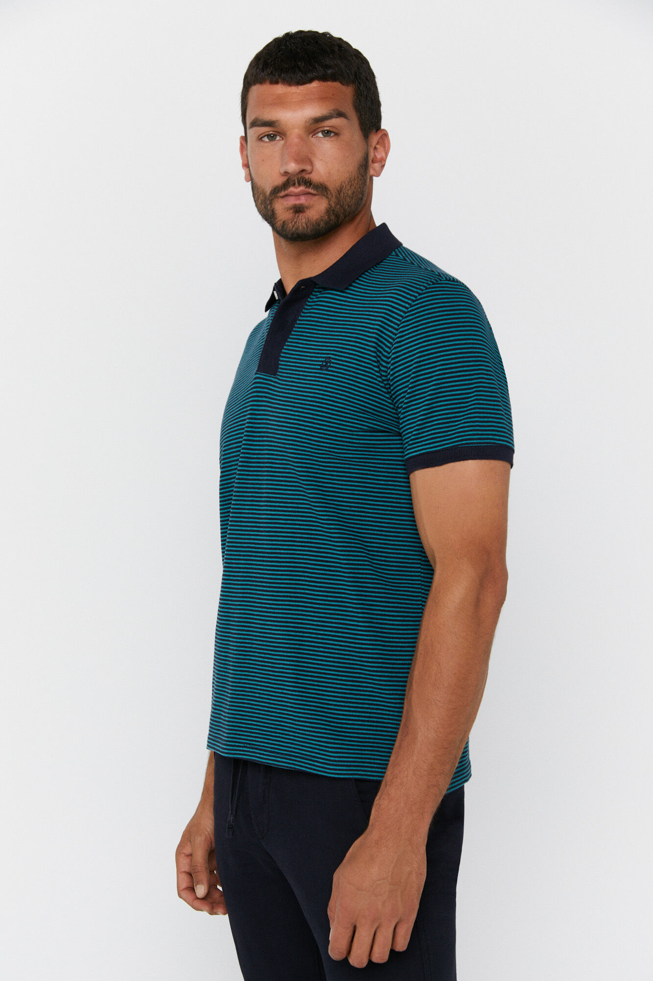 Striped 2025 pique polo