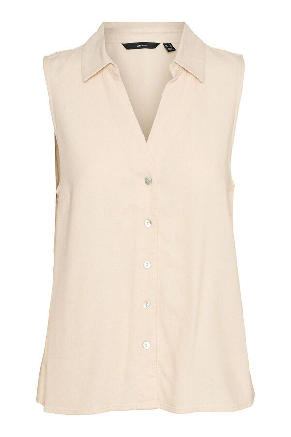 Vero Moda Top fluído com gola em bico Cinzento