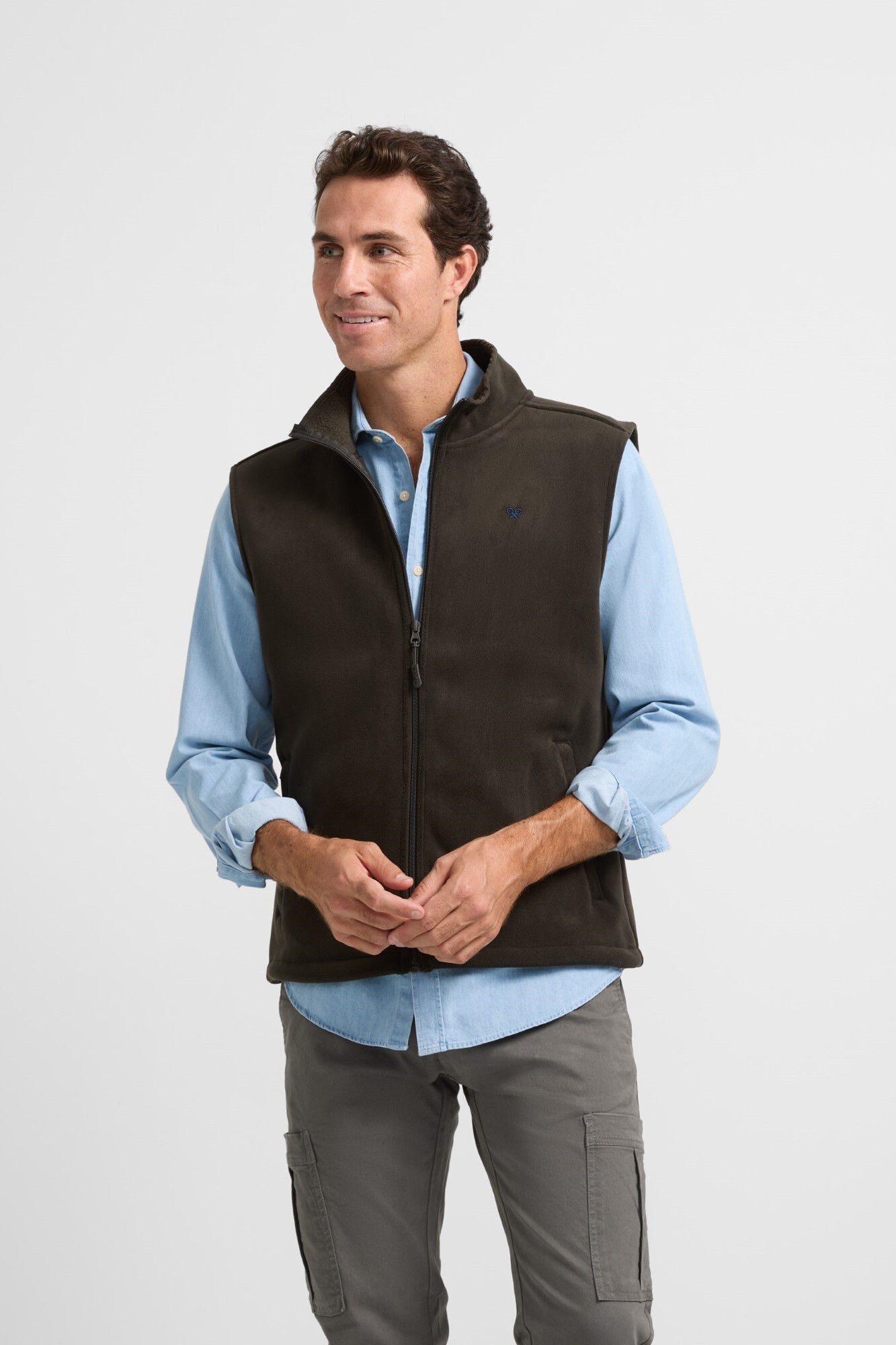 Fleece vest over dress shirt on sale