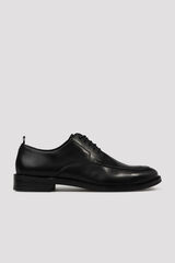 Cortefiel Leather lace-up shoes Black