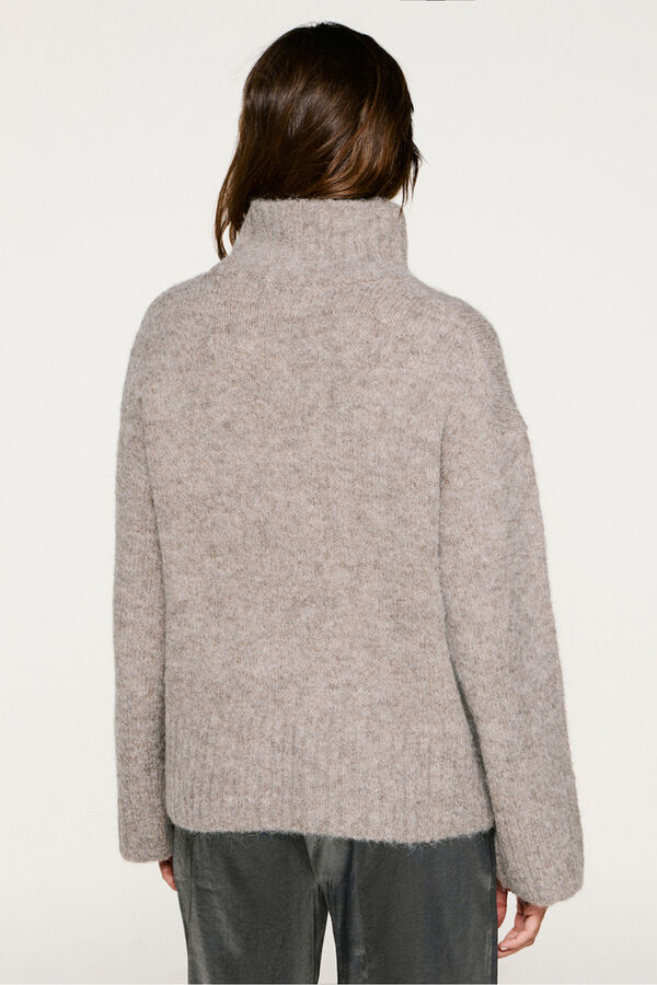 Selected Camisola de gola de alpaca Cinzento