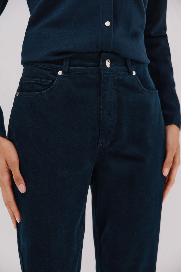 Cortefiel Calças sensacionais de veludo veludo Azul