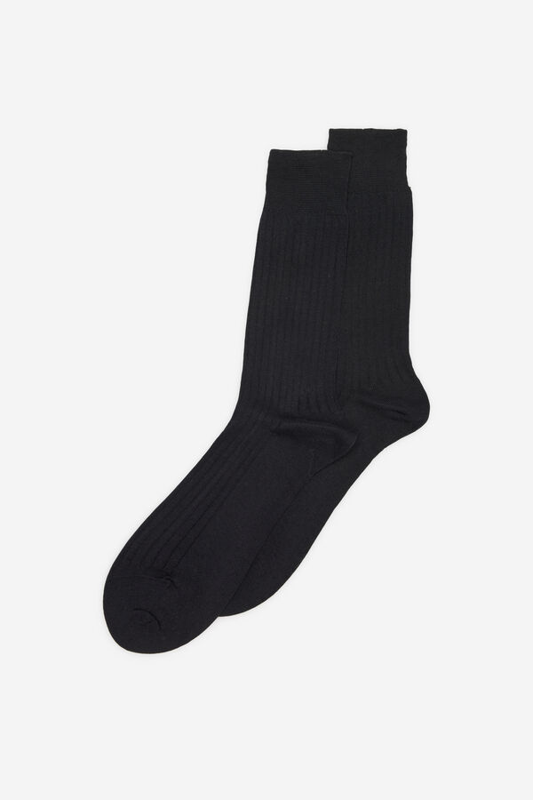 Cortefiel Plain dress socks Black