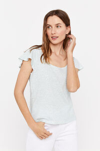 Cortefiel Combined sleeve T-shirt Printed white